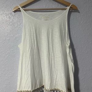Lilly Pulitzer Shell Botton Embellished Tank Top White XL